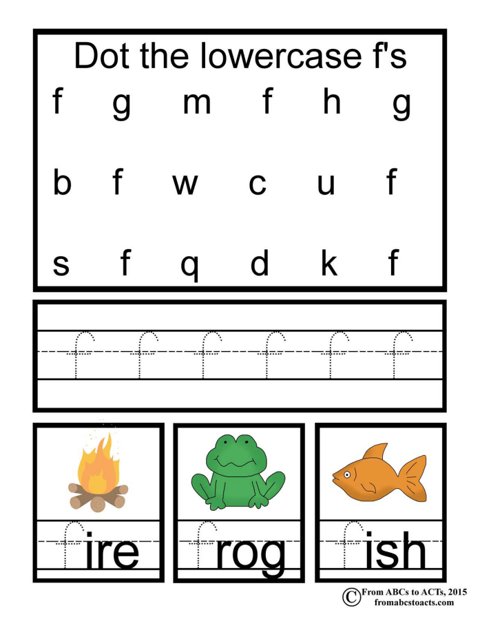 Preschool Alphabet Book Lowercase Letter F From ABCs to ACTs