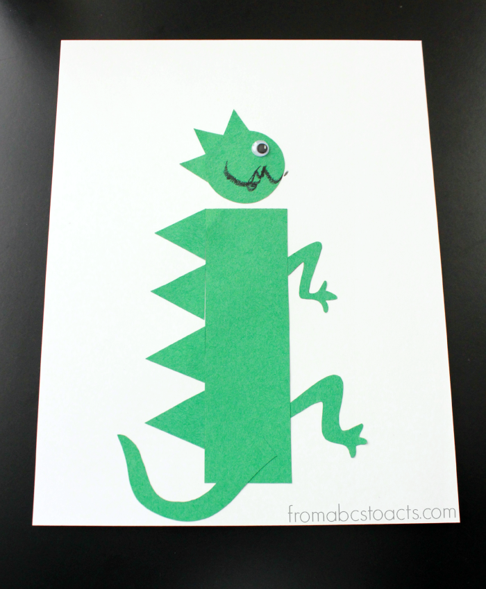 Iguana Letter I Craft Template