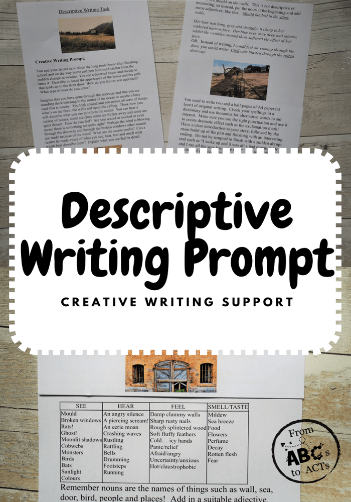 Creative Writing Prompts For Descriptive Writing From ABCs To ACTs