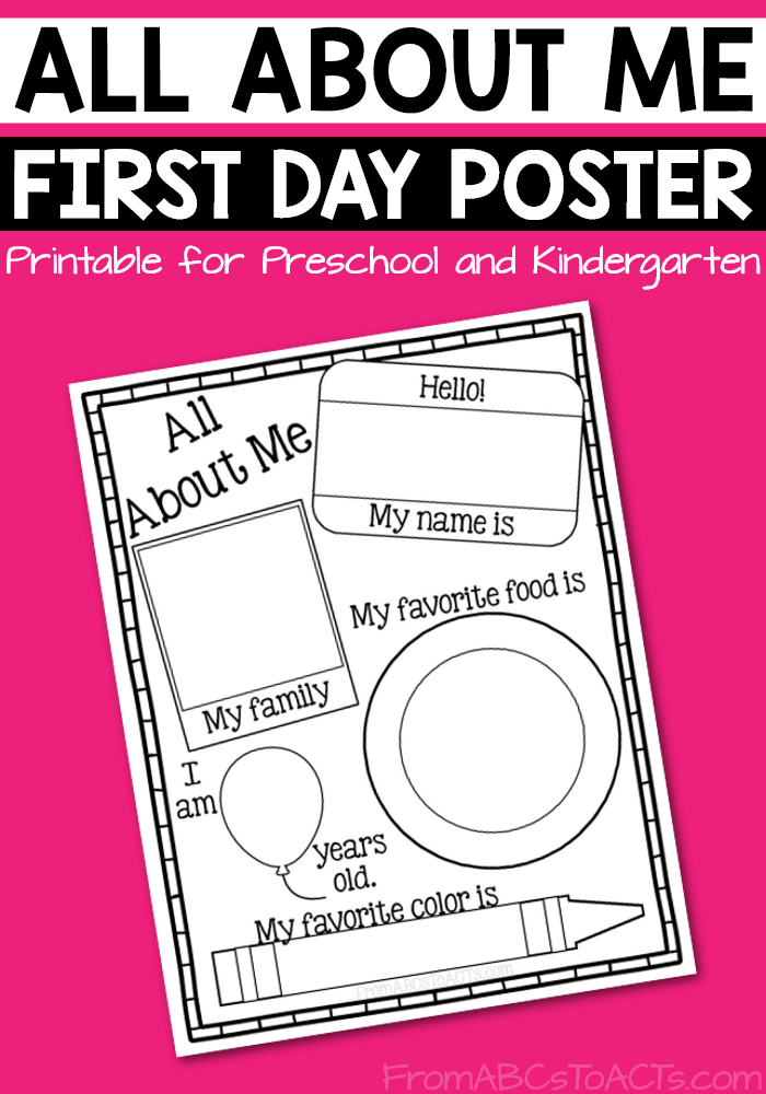 Printable All About Me Poster From ABCs to ACTs