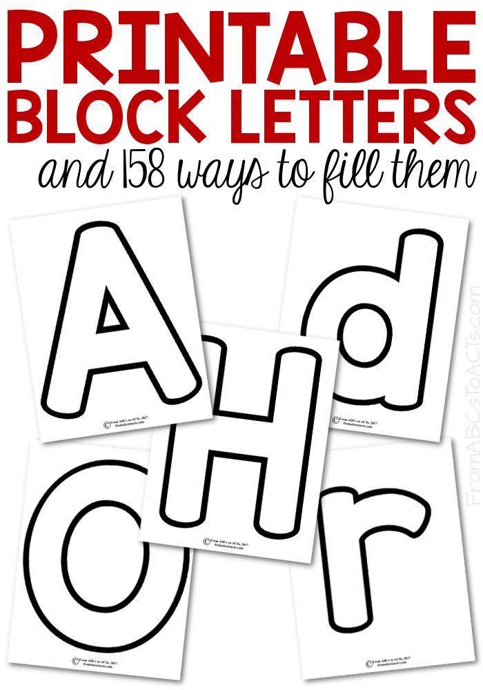 Printable Block Letters and 158 Ways to Fill Them