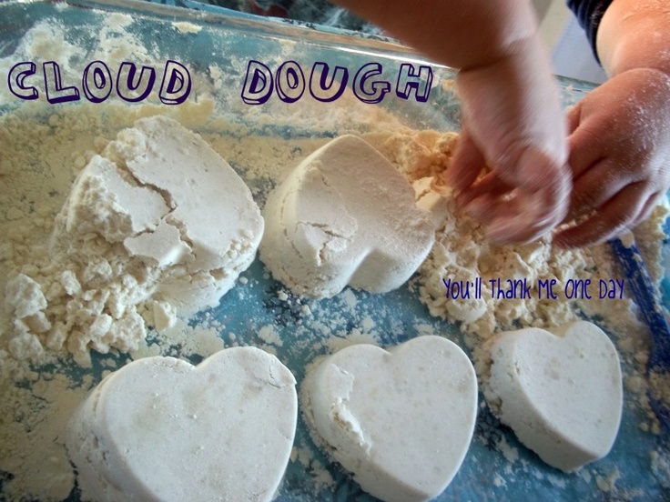 Cloud dough sensory bin for toddlers plus ideas for more sensory bins.