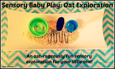 Using oats for sensory play.