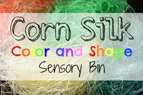 Using corn silk to encourage sensory play in toddlers and preschoolers.