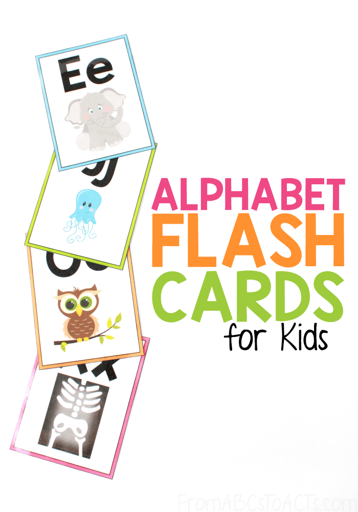 Work on the letters of the alphabet, letter sounds, vocabulary, and more with these fun alphabet flash cards that are perfect for toddlers and preschoolers!