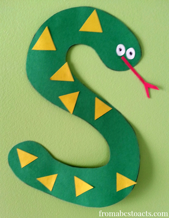 Letter S Snake for toddlers and preschoolers