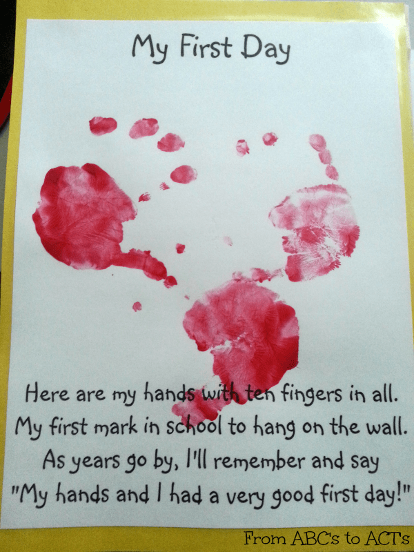 My first day hand print painting for the first day of tot school.