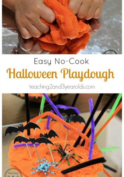 Halloween play dough for toddlers and preschoolers.
