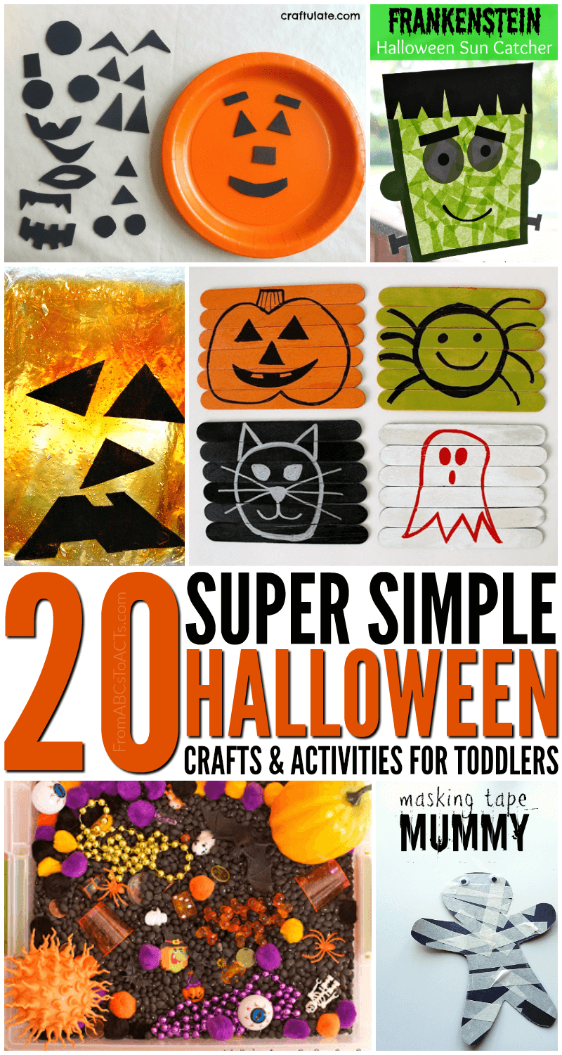 Celebrate the spookiest day of the year with little ones of all ages! These toddler-friendly Halloween crafts and activities are sure to be a hit with all of your little ghouls and goblins!