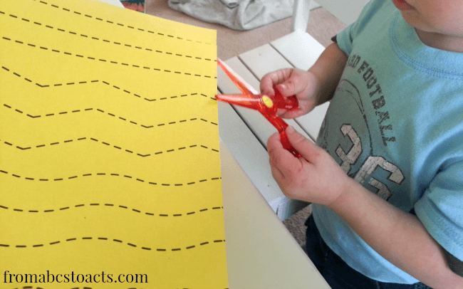 Using Safety Scissors for Fine Motor Practice