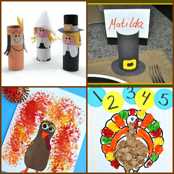 Thanksgiving crafts and activiteis for kids collage 5