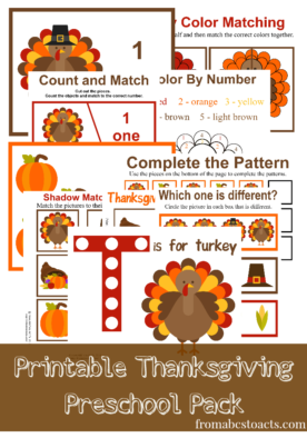 Thanksgiving Preschool Pack