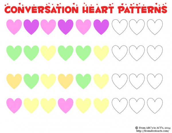 Conversation heart math using Valentine candy