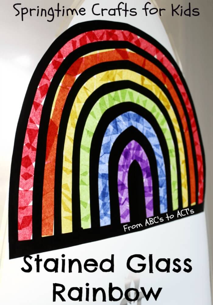 Spring time crafts for kids - Stained Glass Rainbow Craft