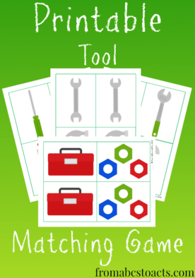 Printable Tool Matching Game
