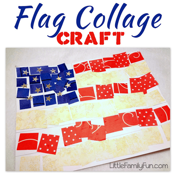 American Flag Collage Craft - 4th of July Crafts for Kids