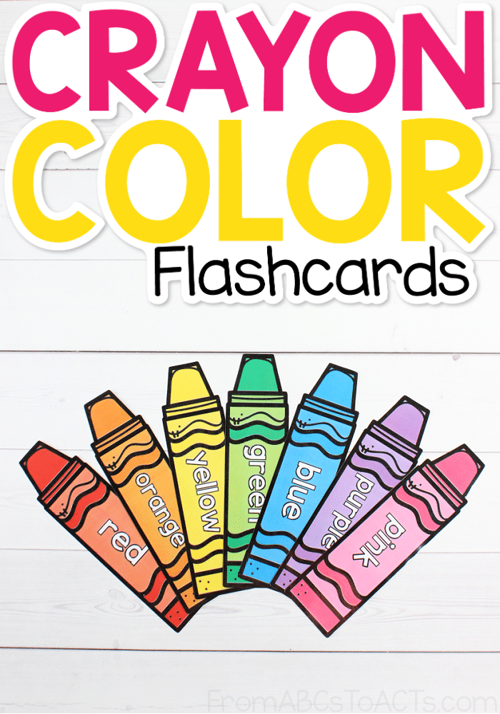 Planning a color theme for your toddlers or preschoolers?  These crayon themed color flash cards are such a fun addition!
