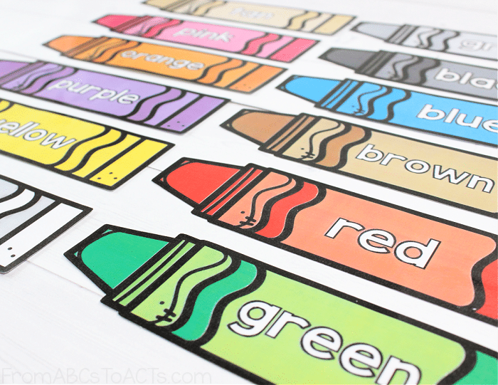 Colorful Crayon Flashcards for Kids