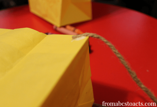 Making a wind sock from a paper bag