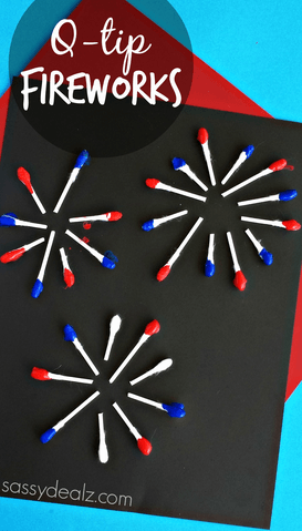 Q-Tip Fireworks Craft for Kids - 4th of July Crafts for Kids