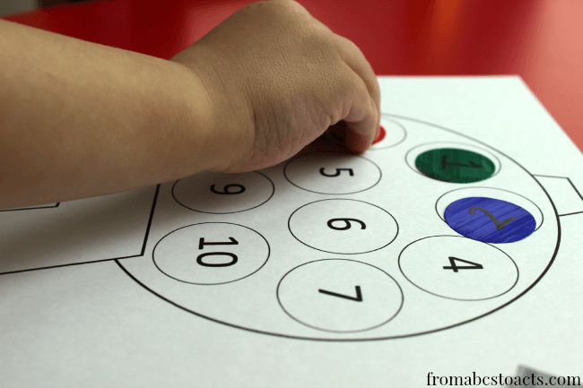 Fine Motor Counting Activity with Stickers - Counting Gumballs