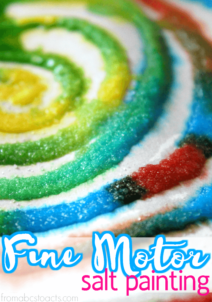 Work on those fine motor skills while creating a gorgeous piece of art with your preschooler! Just 2 ingredients!