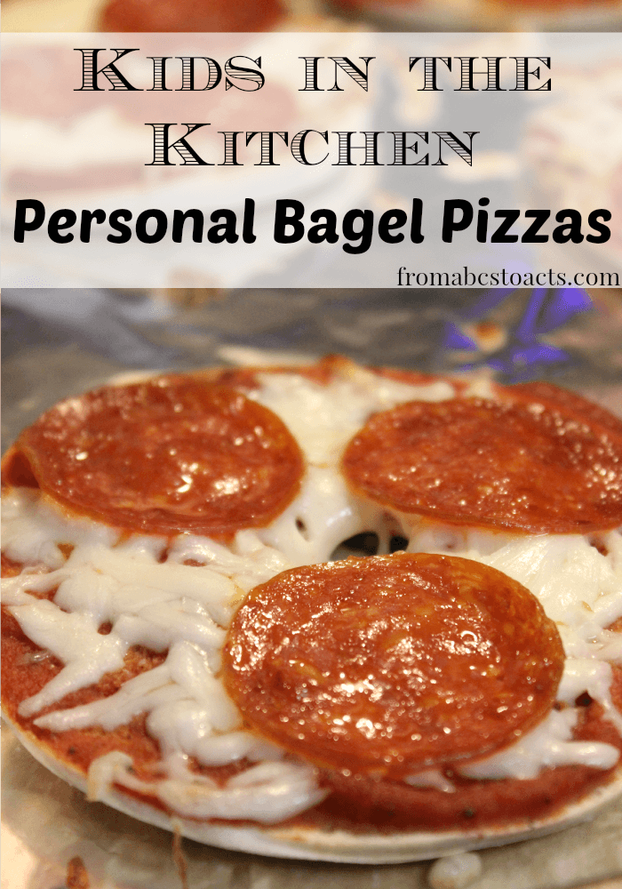 Personal Bagel Pizzas with Homemade Pizza Sauce that the kids can make