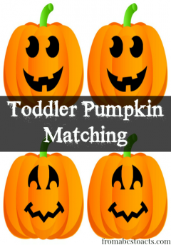 Printable Halloween pumpkin matching for toddlers