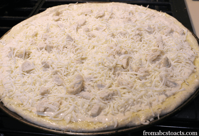 Alfredo Pizza with Homemade Pizza Dough - Kids in the Kitchen