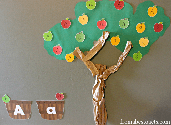 Apple Tree Letter A Sorting for Preschoolers