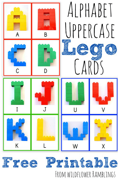 Uppercase Alphabet Printable Lego Cards