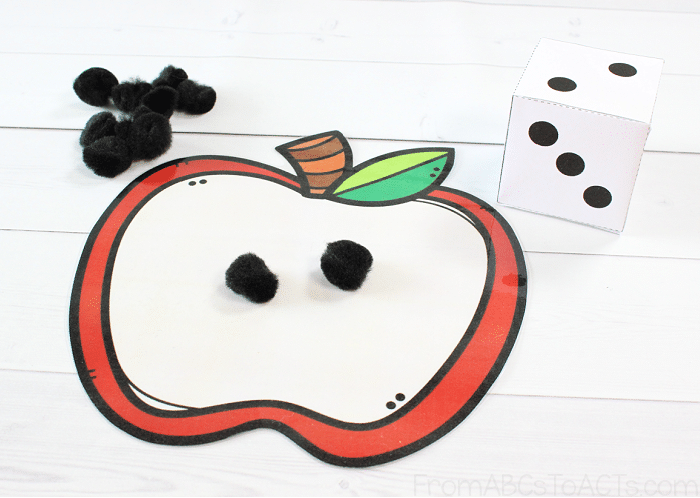 Fine Motor Apple Seed Counting Activity for Kids