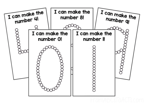 Q-Tip Number Cards for Kindergartnners