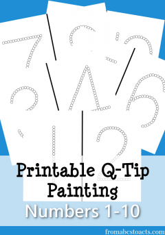 Q-Tip Printable - Numbers 1-10