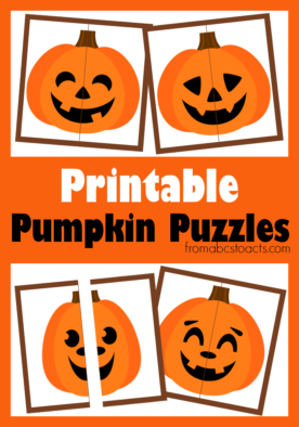 Printable pumpkin puzzles for preschoolers