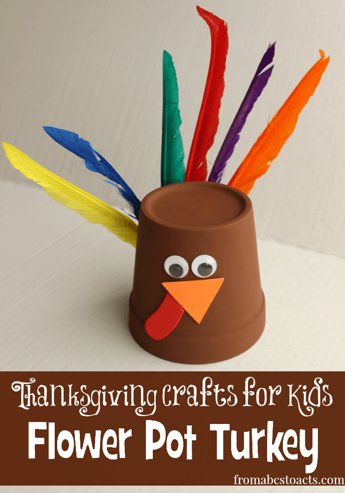 Thanksgiving Crafts for Preschoolers - Turkey made from a flower pot