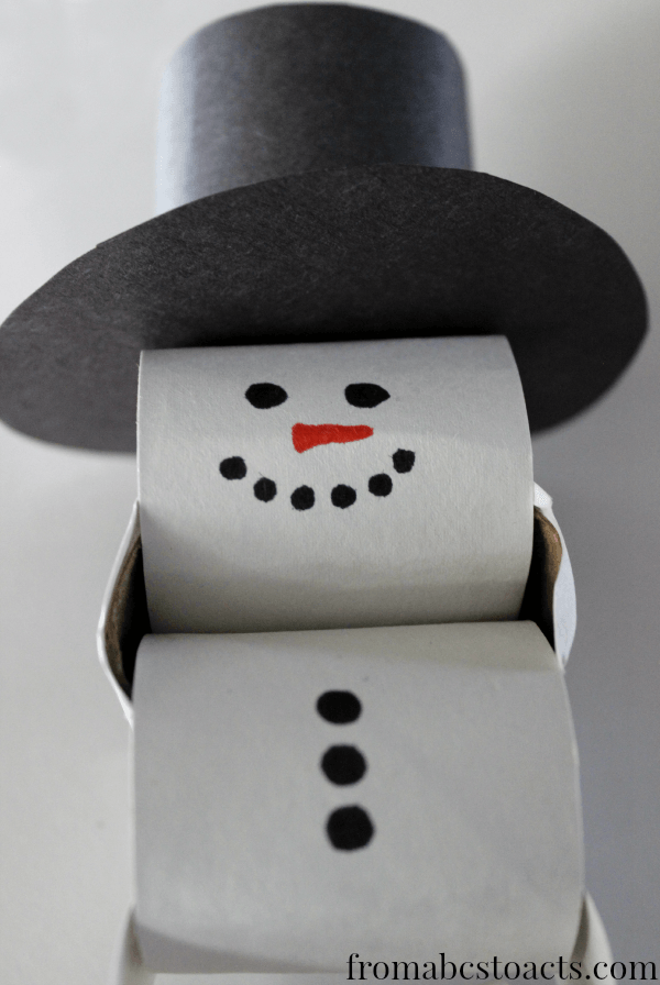Snowman Countdown from a Cardboard Tube