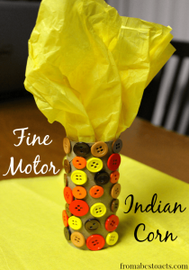 Thanksgiving Crafts for Kids - Fine Motor Indian Corn Craft for Preschoolers