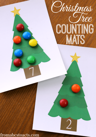 Printable Christmas Tree Counting Mats | From ABCs to ACTs