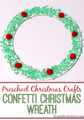 Confetti Christmas Wreath Craft for Preschoolers