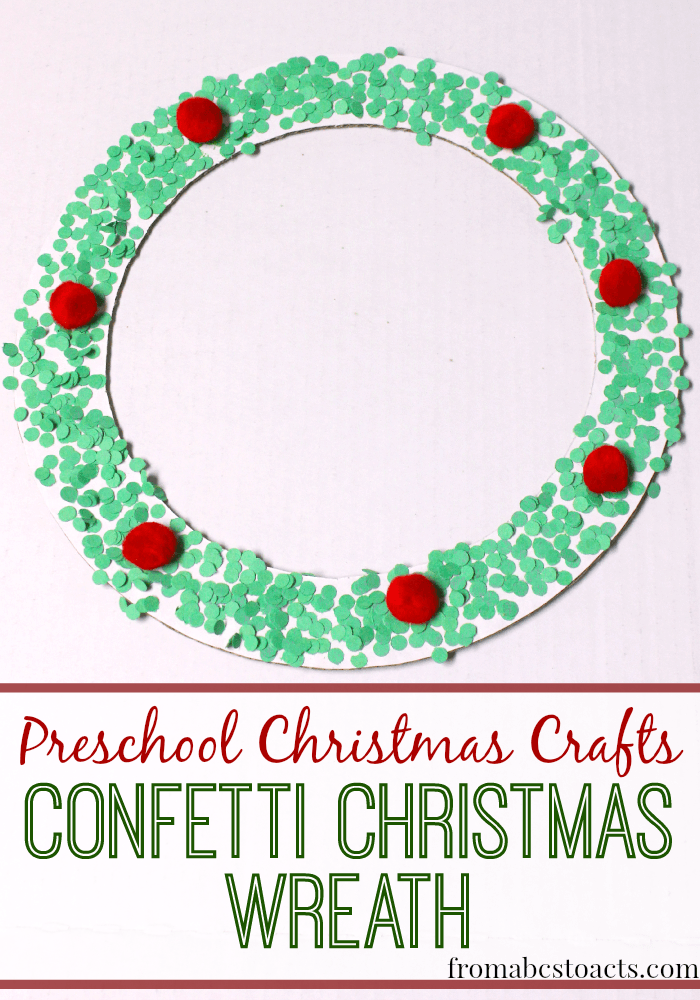 Confetti Christmas Wreath Craft for Preschoolers