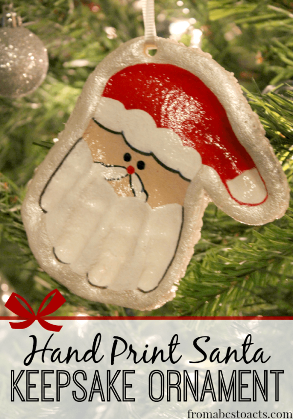 Hand Print Santa Keepsake Ornament - From ABCs to ACTs