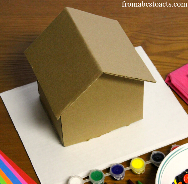 cardboard gingerbread house kids craft