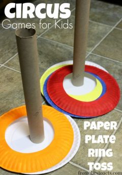 Preschool Circus Games - Paper Plate Ring Toss
