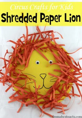 circus crafts - shredded paper lion
