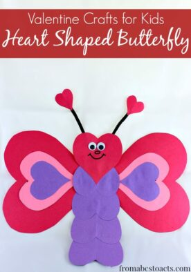 heart shaped butterfly valentine craft for kids