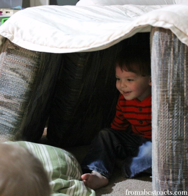 playing in pillow forts