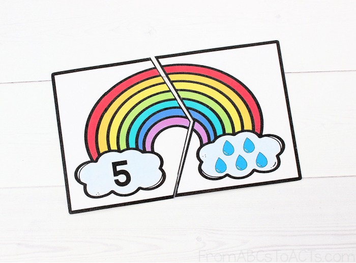 Counting Rainbow Number Puzzles for Preschoolers