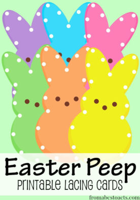 Easter candy lacing card printables for preschoolers