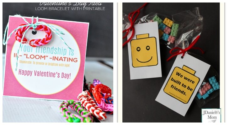rainbow loom and lego valentines for kids